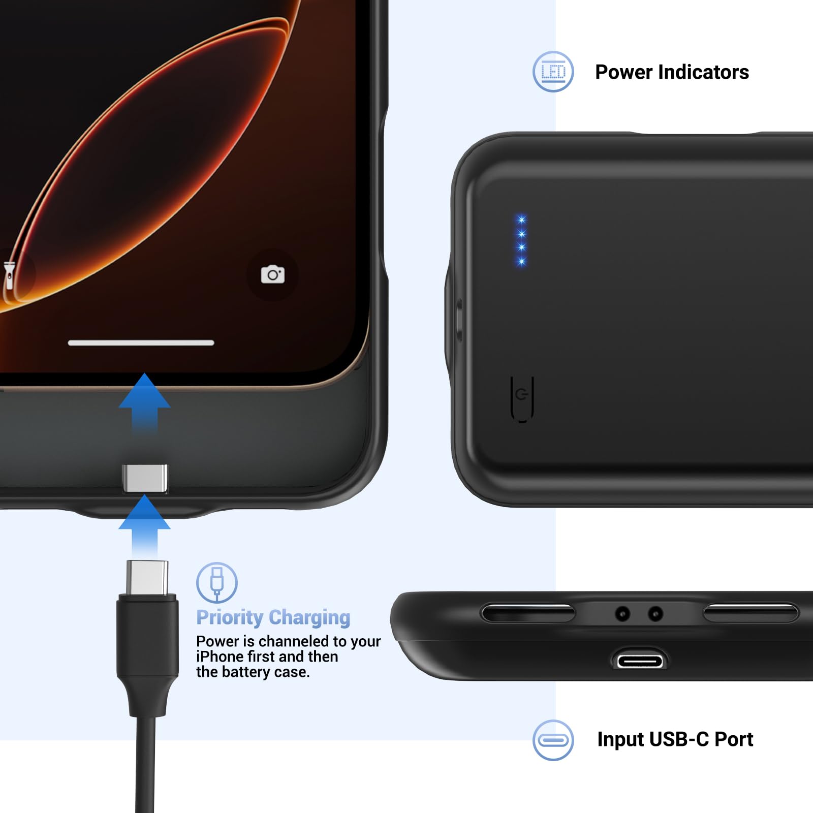 Amazon.com: POAQCIF Battery Case for iPhone 16 Pro Max, Ultra-Slim